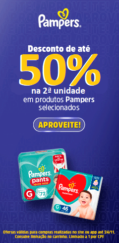 Ganhe 50%off na 2ªund em selecionados Pampers 👶