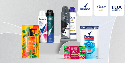 Ofertas imperdíveis em produtos Dove, Rexona e Lux. Cuide de você com as melhores marcas.