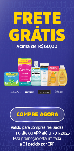 Frete Grátis para compras acima de R$60,00 em Johnson's Baby, Listerine, Neutrogena e Sempre livre