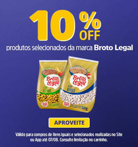 10% OFF em produtos selecionadas da marca Broto Legal